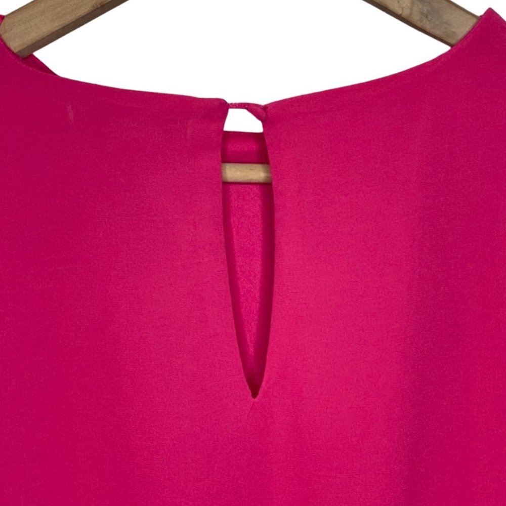 FLYING TOMATO | Women's Bright Pink Long Sleeve Tiered Dress | Size L - Picture 6 of 10